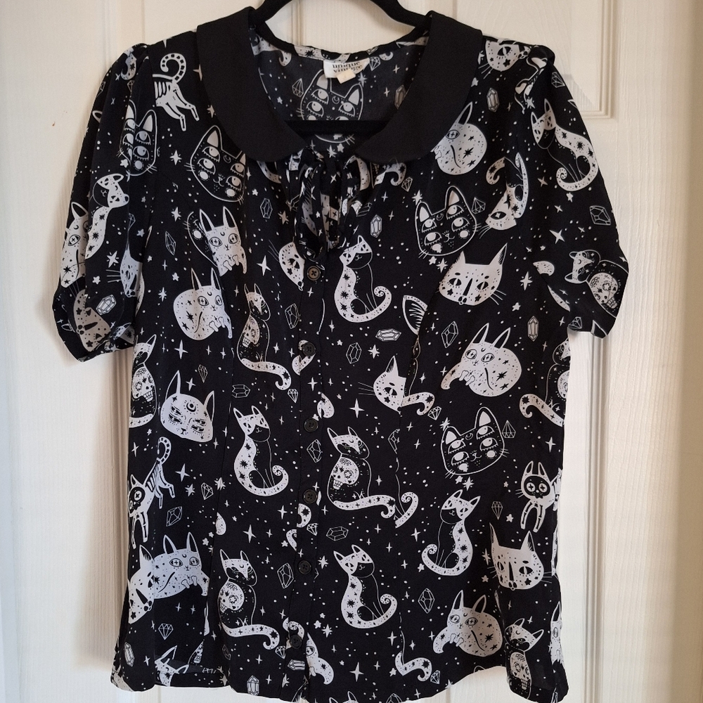 Cat button up shirt